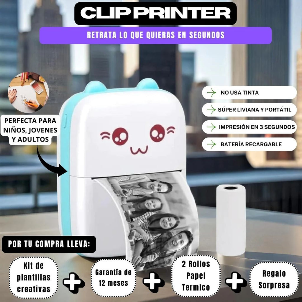 50% Off-ClipPrint-Mini Impresora Térmica Portatil.